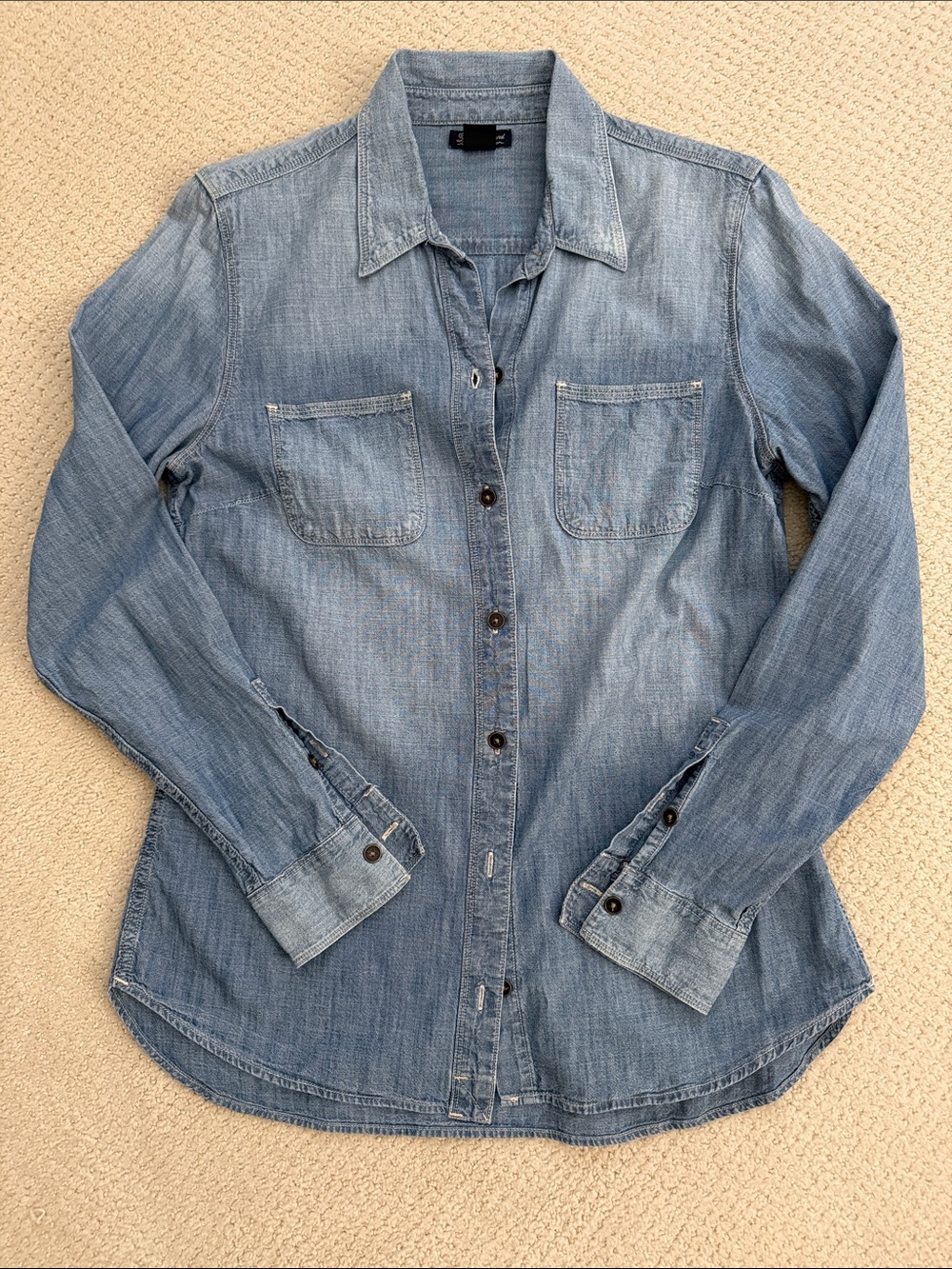 Lucky Brand Light Blue Denim Button-Down Shirt